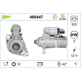 Valeo Anlasser 2,0 kW Audi Seat Skoda VW 460447