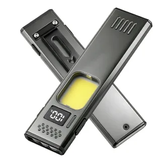 Bikight DC02 Extra-thin EDC Flashlight with 3 LED Main Light + COB Side Light USB-C Rechargeable Digital Display Magneti