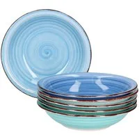 MamboCat Suppenteller 6er Set Essteller tief Blue 21,5cm