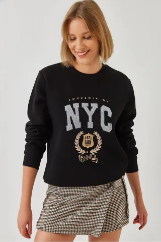 Gesticktes Rundhals-Cotton-Sweatshirt