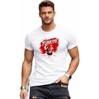 RMK T-Shirt Herren Shirt Rundhals Basic Fußball Turkiye 100% Baumwolle
