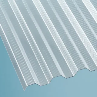 Polycarbonat Lichtplatte | Spundwand | 76/18 | 1,4 mm | Breite 950 mm | gerillt | glasklar