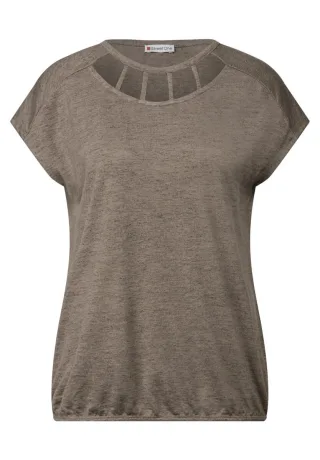 Street One - Leinen-Look Shirt braun - Gr. - 36