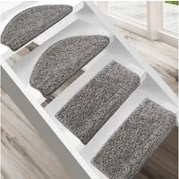 Karat Stufenmatte Shaggy-Stufenmatte Madrid, Treppenschoner, 16 Farben, 2 Varianten, Halbrund