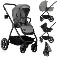 lionelo Kombi-Kinderwagen MERIL 3IN1, (Set 3in1), 3in1: XL-Babywanne/ADAC/Große Gummiräder/UPF50+/3D Panorama