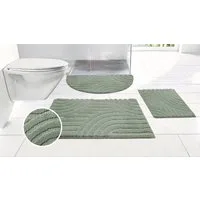 OTTO home Badematte Regona Scandi, Badvorleger, Badezimmer Teppich, Duschvorleger, Höhe 10 mm, rutschhemmend beschichtet, strapazierfähig, Polyester, rechteckig, Badteppich, Uni Farben, Hoch-Tief-Effekt, modernes Muster, Zen