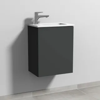 Sanipa 3way Waschtischunterbau zu Duravit ME by Starck Waschtisch mit 1 Tür, Graphit-Matt SP7211B