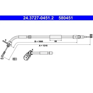 ATE Handbremsseil hinten rechts Mercedes A-Klasse W169 B-Klasse W245