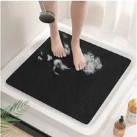 LuxusKollektion Duschmatte Duschmatte Antirutsch PVC Luffa Schwarz 53 x 53 cm (Quadratisch)
