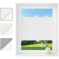 Woltu Plissee, halbtransparent, Klemmfix, Klemmfix, Klemmfix ohne Bohren oder zum Bohren für Fenster & Tür