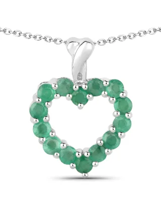 Vira Jewels Anhänger mit Kette 925 Sterling Silber rhodiniert Smaragd