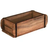 BigDean Holzkiste Alte Ziegelform 32x15x10cm Ein-Kammer Vintage Holz-Deko Shabby (Packung, 1 St., 1 stk), Aufbewahrungs und Deko Holzkiste in Handstrichziegel Form