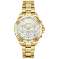 BOSS Multifunktionsuhr ALLEY 1502829, Quarzuhr, Armbanduhr, Damenuhr, Edelstahlarmband, analog, Tag