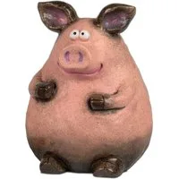 formano Gartenfigur Schwein Dekofigur Rosa-Braun 24 cm lMagnesia Tierfigur