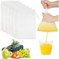 FELIXLEO Passiersieb 6er Nussmilchbeutel Nylon Passiertuch Wiederverwendbar 20x30, (1-St)