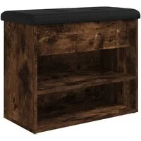 vidaXL Sitzbank Schuhbank Räuchereiche 62x32x50 cm Holzwerkstoff