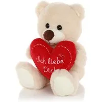 Little Lino Kuscheltier Teddybär Plüschbär mit Herz, Ideales Geschenk zum Geburtstag, Valentinstag oder Jahrestag