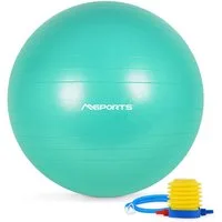 MSports® Gymnastikball Gymnastikball Anti Burst inkl. Pumpe + Workout App