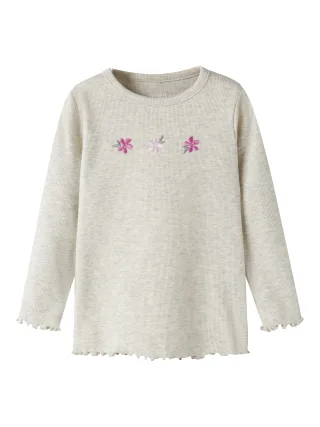 NAME IT - NMFDARI LS SLIM TOP Peyote Melange - Gr. - 104