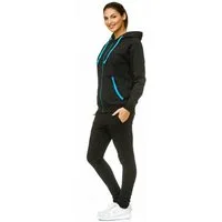 L.gonline Freizeitanzug Damen Freizeitanzug Jogginganzug Sweatwear 704 (Kapuzenjacke mit Reißverschluss, Hose, 2-tlg), Fitness Freizeit Casual