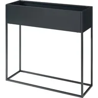 en.casa Blumenkasten, »Joensuu« Hochbeet 80 x 80 x 25 cm Stahl Schwarz