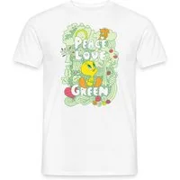 Spreadshirt T-Shirt Looney Tunes Tweety Peace Love Green Design Männer T-Shirt (1-tlg)
