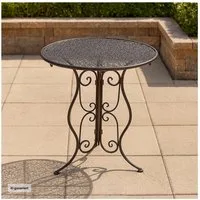 HTI-Line Gartentisch Gartentisch Lani Braun (Stück, 1-St., 1 Gartentisch), Metalltisch nostalgisch Ø 60 cm Braun