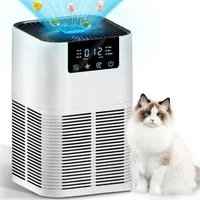 MOPUEA Luftreiniger Luftreiniger mit PM2.5 Anzeige, Timer & Schlafmodus, PM2.5-Anzeige, Timer, Touchpanel, Schlafmodus, Kindersicherung