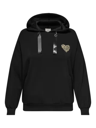 ONLY CARMAKOMA - CARMELANIE L/S HOODIE JRS Black - Gr. - L-50/52
