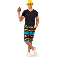 Funny Fashion Kostüm Hawaii Aloha Shorts mit Palmen Sonnenuntergang für Herren