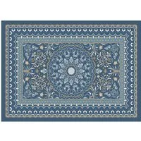 matches21 HOME & HOBBY Fußmatte Türmatte Vintage Floral blau in 50x70 cm als Fussabtreter, rechteckig, Höhe: 5 mm, Rutschfester Türvorleger für innen als waschbare Schmutzfangmatte