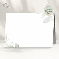 white & ivory Papierdekoration Platzkarte eukalyptus türkis, 50 Stück, beschreibbar,Tischkarten