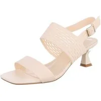 Ital-Design Damen Sandale mit Absatz und Fersenriemen Sandalette (91742701) Pfennig-/Stilettoabsatz Sandalen & Sandaletten in Beige