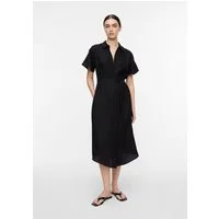 comma Midikleid Kleid Hemdblusenkleid aus Viskoseleinenmix