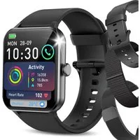 blackview Smartwatch Damen Herren mit 7 Tagen Akkulaufzeit,3 Armbänder, 1,85" HD Smartwatch Set, 1-tlg., 3× Armbänder (Silikon + Metall + Geflochten) und Ladekabel, 350mAh,KI-Sprachassistent, HR,SpO₂,Schlaf,100+Sportmodi,Schritten,IP68