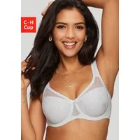 Nuance by Lascana Minimizer-BH mit unterlegter Jacquardspitze, Dessous, ideal für große Größen