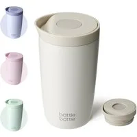 BOTTLE BOTTLE Thermobecher 350ml für Kaffee oder Tee, auslaufsicher, Easy Quick-Press-Verschluss, 1-tlg., Edelstahl, Isolierbecher Travel Mug Classic Grande