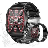 Zevelora Herren's Robust Telefonfunktion 400mAh IPX8-5ATM Wasserdicht Smartwatch (1,8 Zoll, Android/iOS), Elegante Luxus-Uhr mit Gesundheits- & Fitnessfunktionen