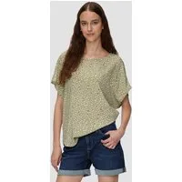 QS Kurzarmbluse Bluse Oversize-Bluse aus Viskose