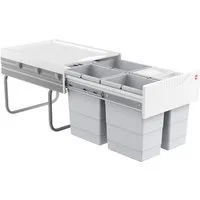 Hailo Einbaumülleimer Hailo Abfallsammler 3643141 TR Swing Raumspar-Tandem 4x 8,5 Liter