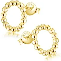 Materia Ohrstecker-Set Damen Gold Ohrstecker Kreis Kugeln Ø11mm SO-408, Sterlingsilber, vergoldet
