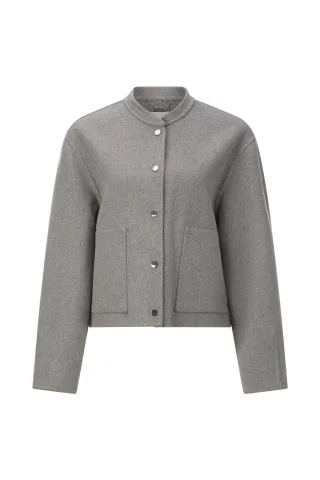 Rich & Royal - Bomber Jacket Splittable Wool silver mist - Gr. - 38