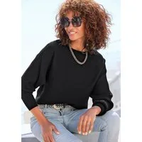 Vivance Strickpullover mit U-Boot-Ausschnitt, Fledermausärmel, Streifenoptik, Oversize