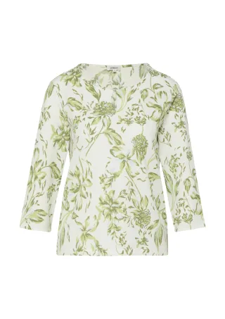 s.Oliver - T-Shirt creme|grün - Gr. - 38