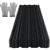 Clanmacy Trapezblech Deckenplatten 12st 129x46cm 7 Wellplatte Dachpaneele Profilblech, 129x46x0.25 mm (Set 12-St) UV-Schutz, Wasserfest, Wetterfest, Rostresistent, Korrosionsbeständig