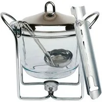 APS Bowle-Set, (Feuerzangenbowle mit Zuckerhutablage), Edelstahl/Glas, Inhalt 4 Liter
