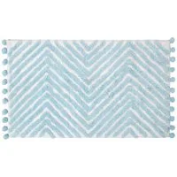 Homescapes Badematte Badteppich hellblau mit Zickzack-Muster – Badematte 50 x 80 cm, Höhe 20 mm, 50 x 80 cm