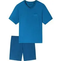 Schiesser Pyjama Herren-Shorty Single-Jersey gemustert
