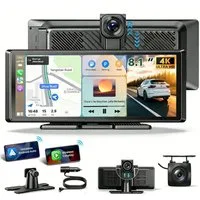 ESSGOO 4K 8,1“ Android Auto 360° Dashcam mit Rückfahrkamera Spiegel Dashcam (HD, Tragbar Autoradio Rückfahrkamera IPS Touchscreen GPS Navi FM AUX)