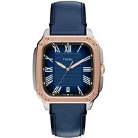 Fossil Quarzuhr Crosby FS6149, Armbanduhr, Herrenuhr, Lederarmband, analog, Tag